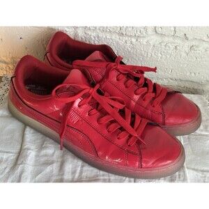 Red Patent Sneakers mens size 11.5 Puma retro low tops